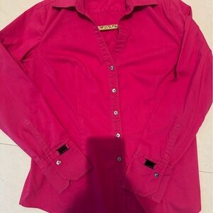 Express Hot Pink Collared Button-Up Shirt